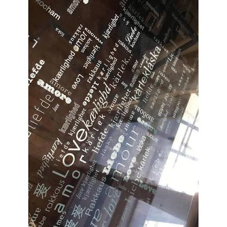 Glass Table Top with "Love" in Multiple Languages - photo 2