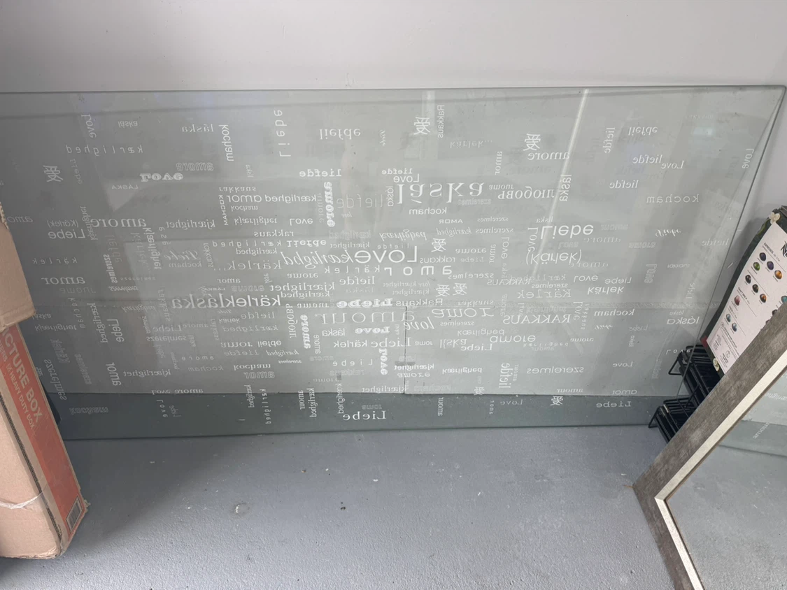 Glass Table Top with "Love" in Multiple Languages - photo 4