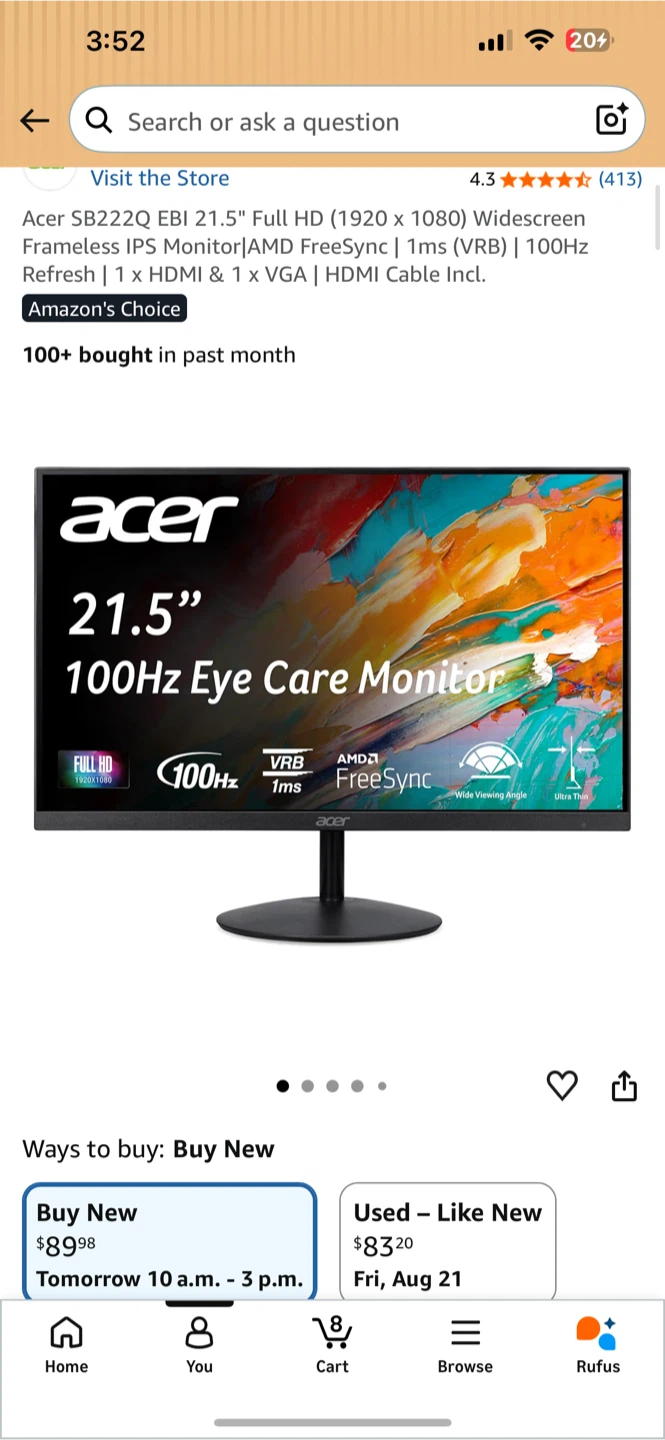 Acer Monitor with IKEA stand - photo 3