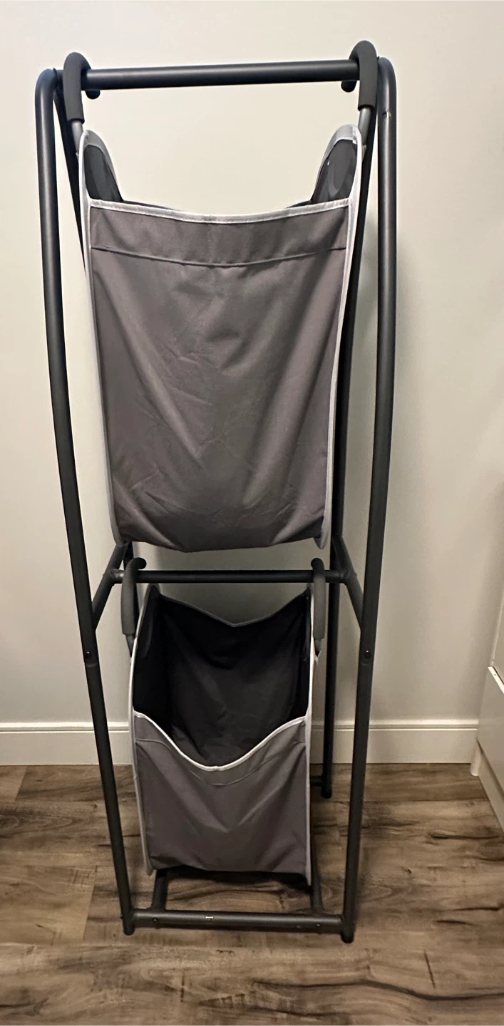 Grey 2-Tier Laundry Hamper