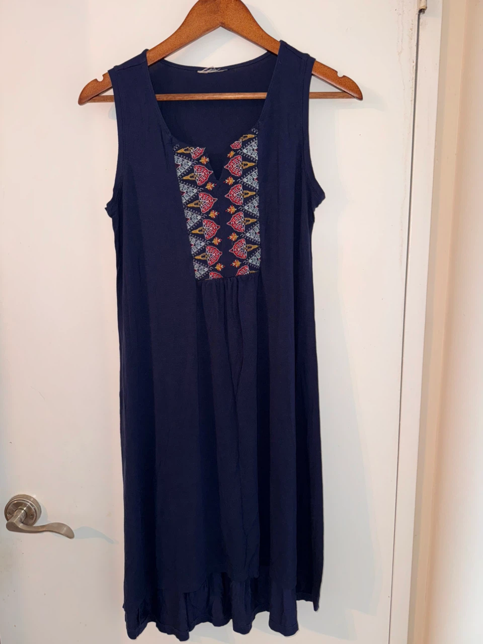 Women's Navy Blue Embroidered Dress - photo 4