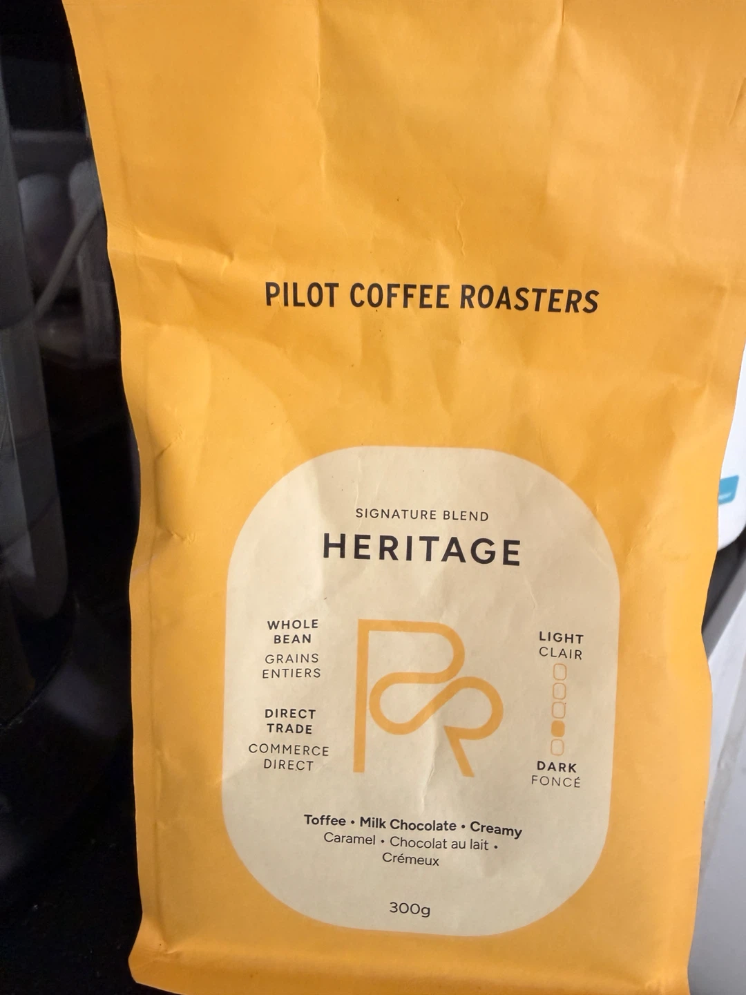 TWO bags Pilot Roasters Heritage Signature Blend Whole Bean 300g
