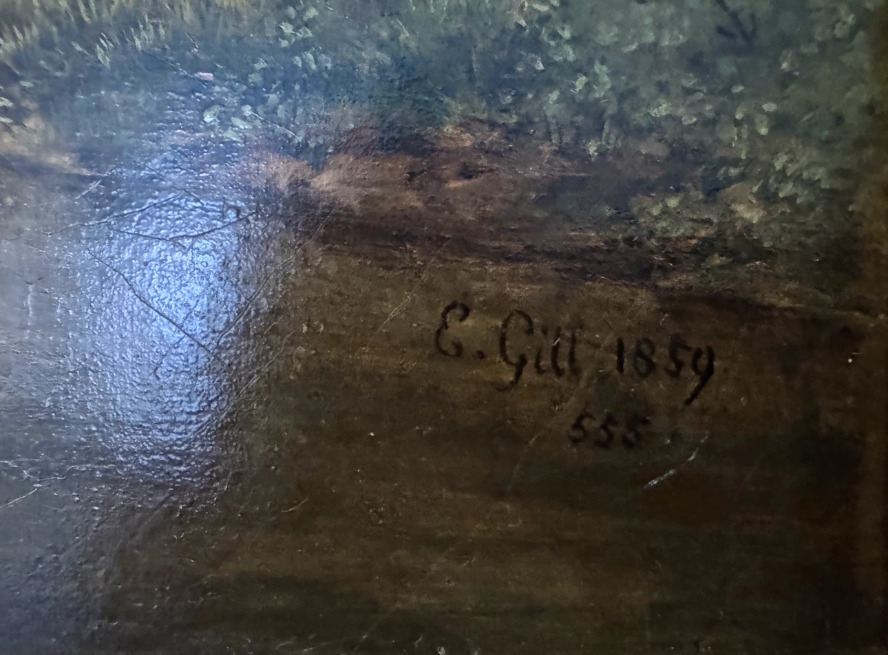 Antique 1859 Oil Painting by British Artist Edmund Gill - photo 5