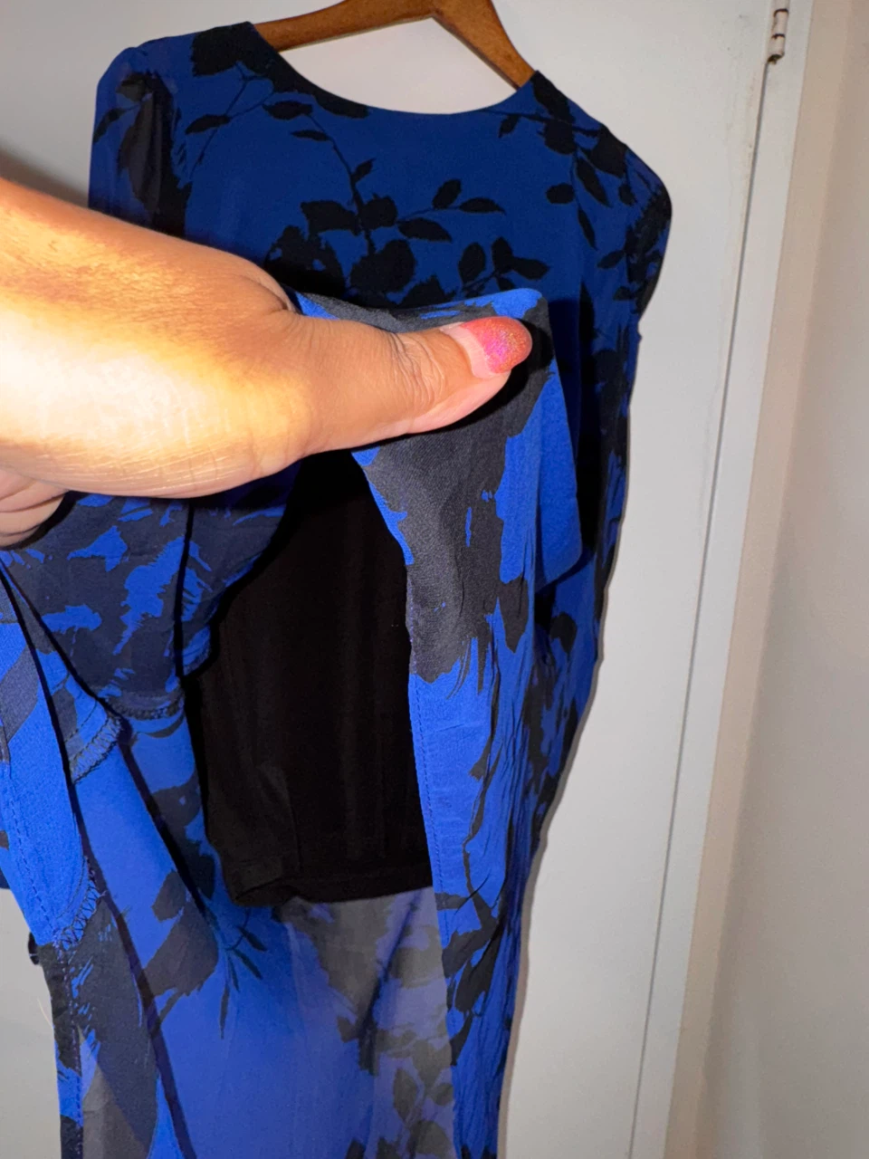 Royal Blue Floral Sheer Tunic Top - photo 3