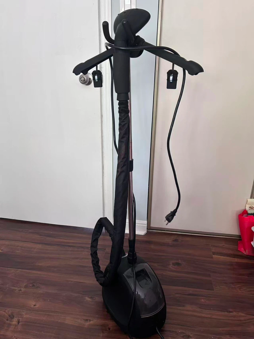 Black Garment Steamer with Hanger