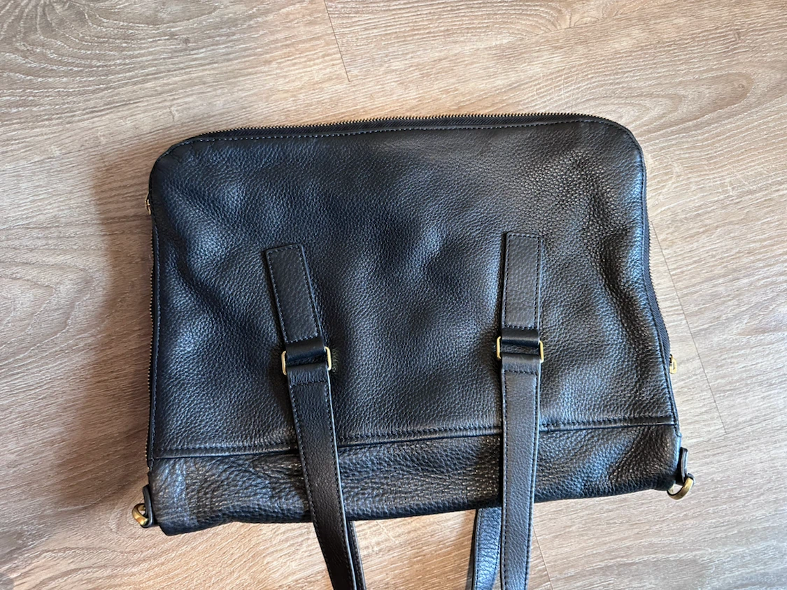 Fossil Black Leather Laptop Bag - photo 3