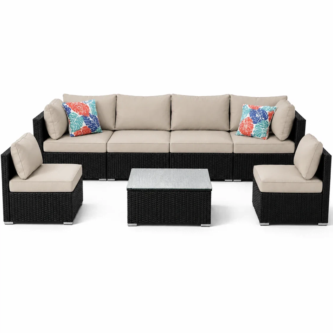 Wicker Patio Furniture Set with Coffee Table