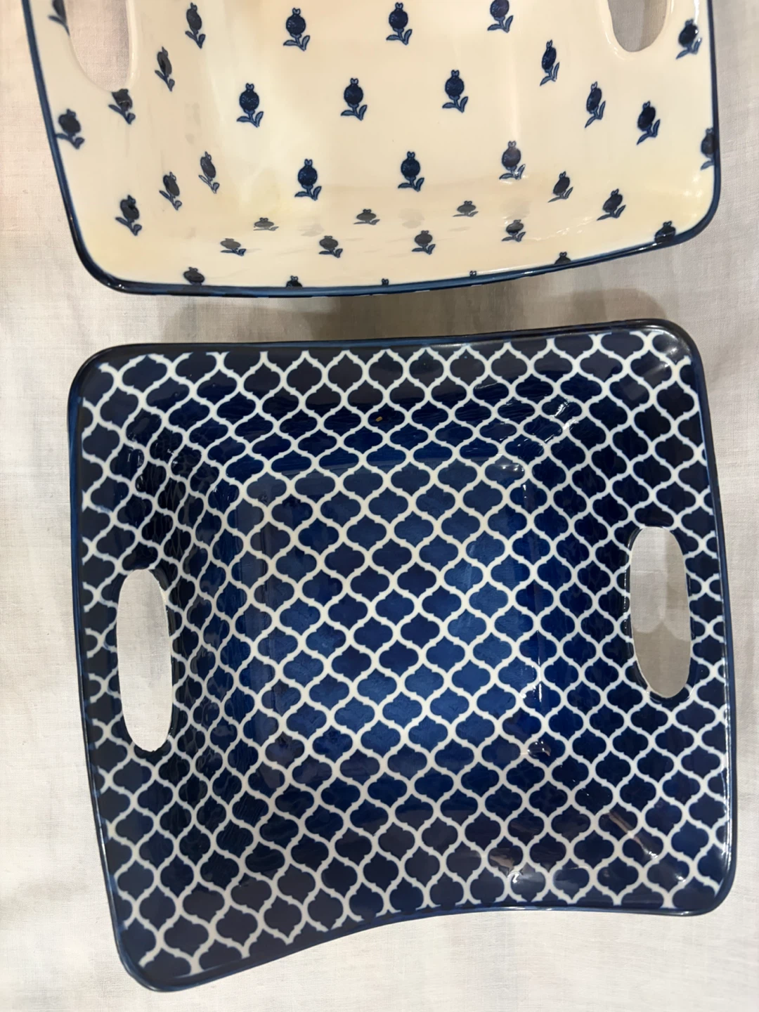 Set of 3 Blue and White Serving bowls - photo 3
