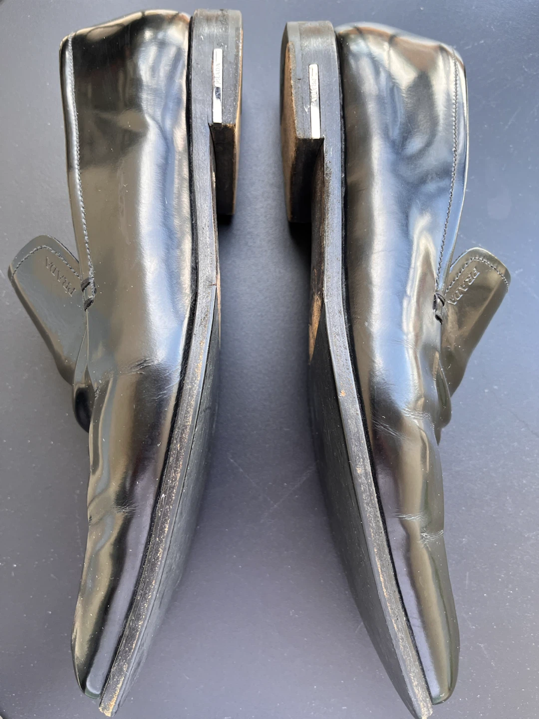 Prada Black Patent Leather Loafers - Size 8.5D US - photo 3