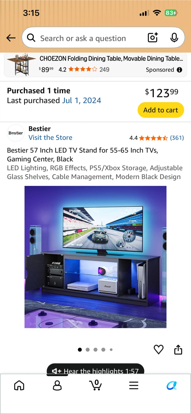 LED TV Stand for 55-65 Inch TVs - photo 3
