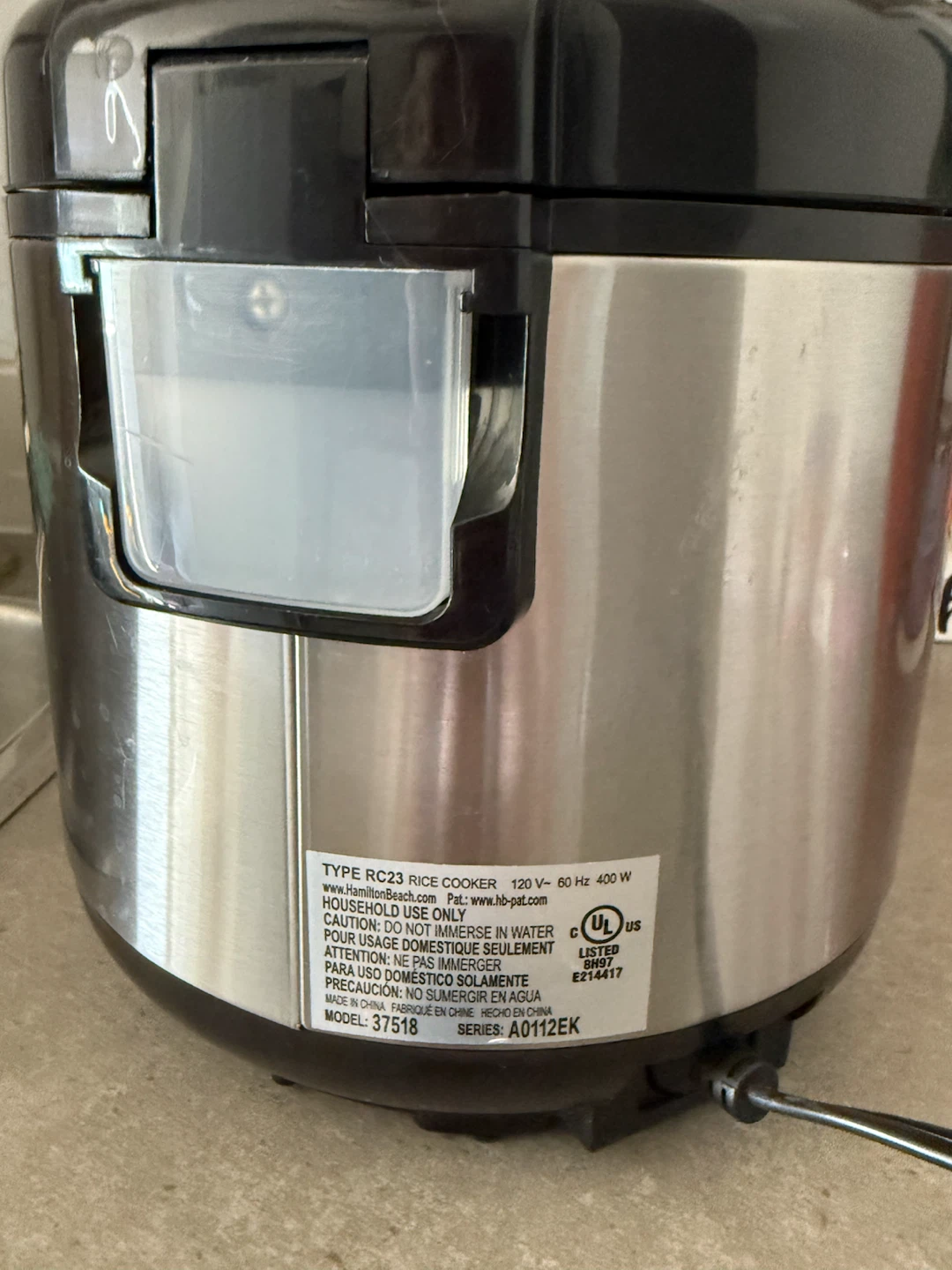 Hamilton Beach Rice Cooker - photo 3