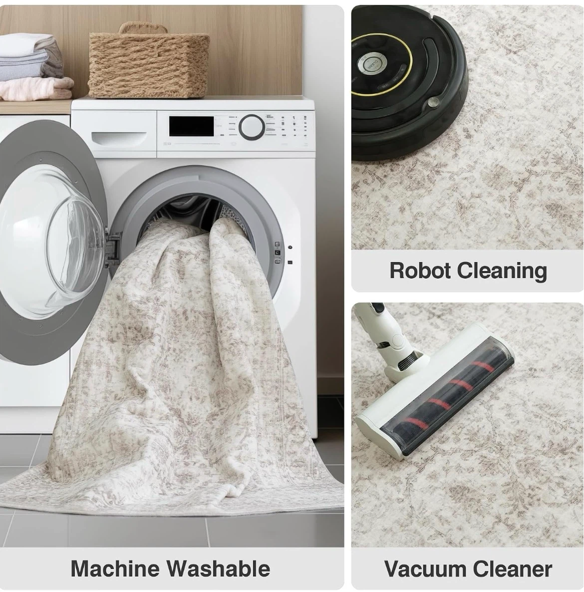 5x7 Machine Washable Area Rug with Non-Slip Backing - photo 4