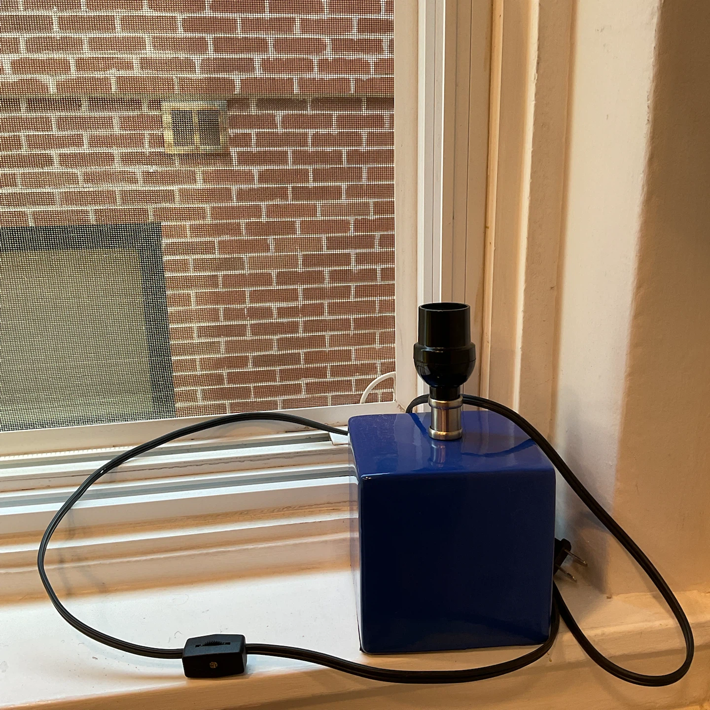 Dark Blue Cube Shape Lamp