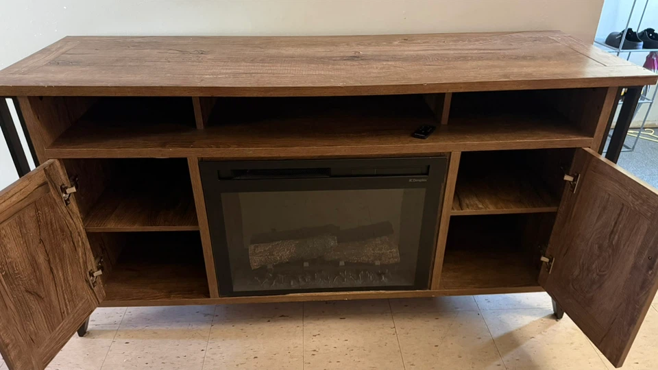 Electric Fireplace TV Stand - Wood Finish - photo 3