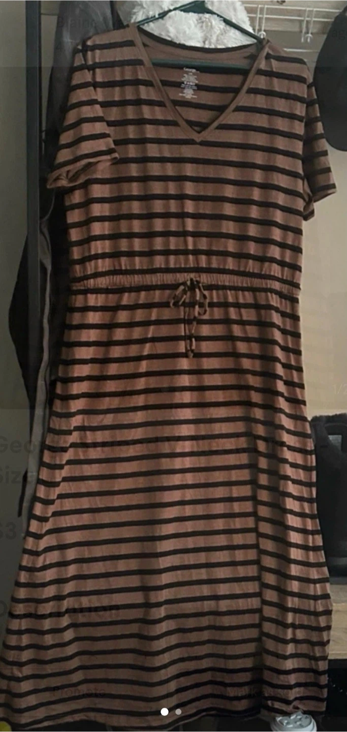 Striped V-Neck Dress