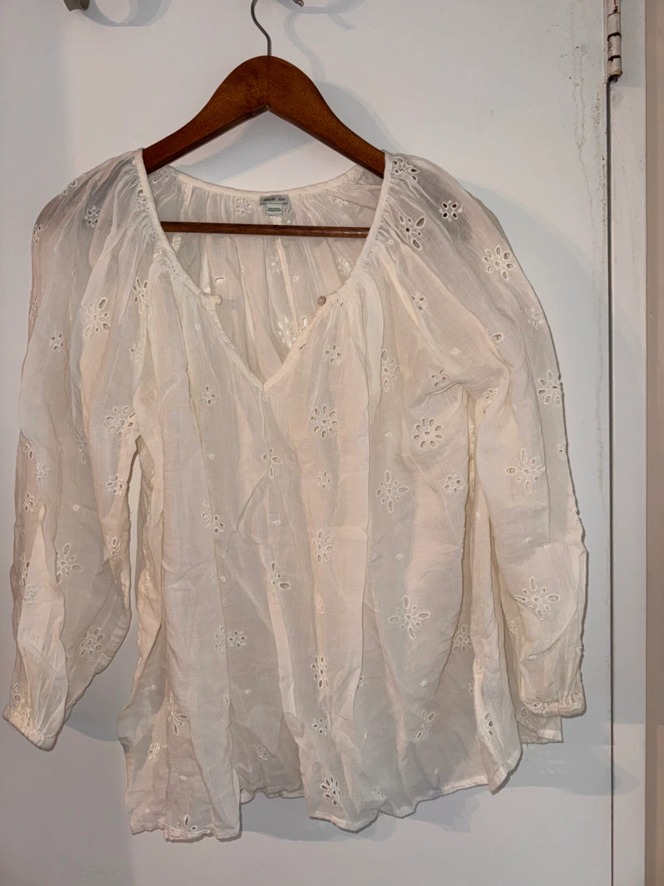 Aerie Embroidered Eyelet Blouse