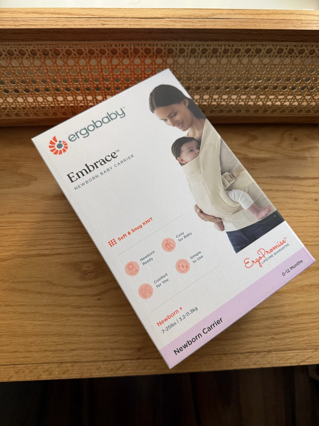 Ergobaby Embrace Newborn Baby Carrier - Cream Knit