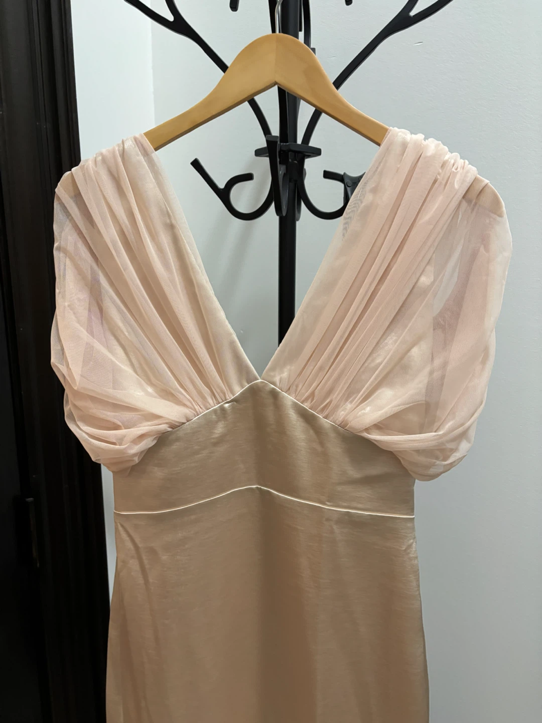 FeHaute Champagne Tulle Ruched Dress - photo 2