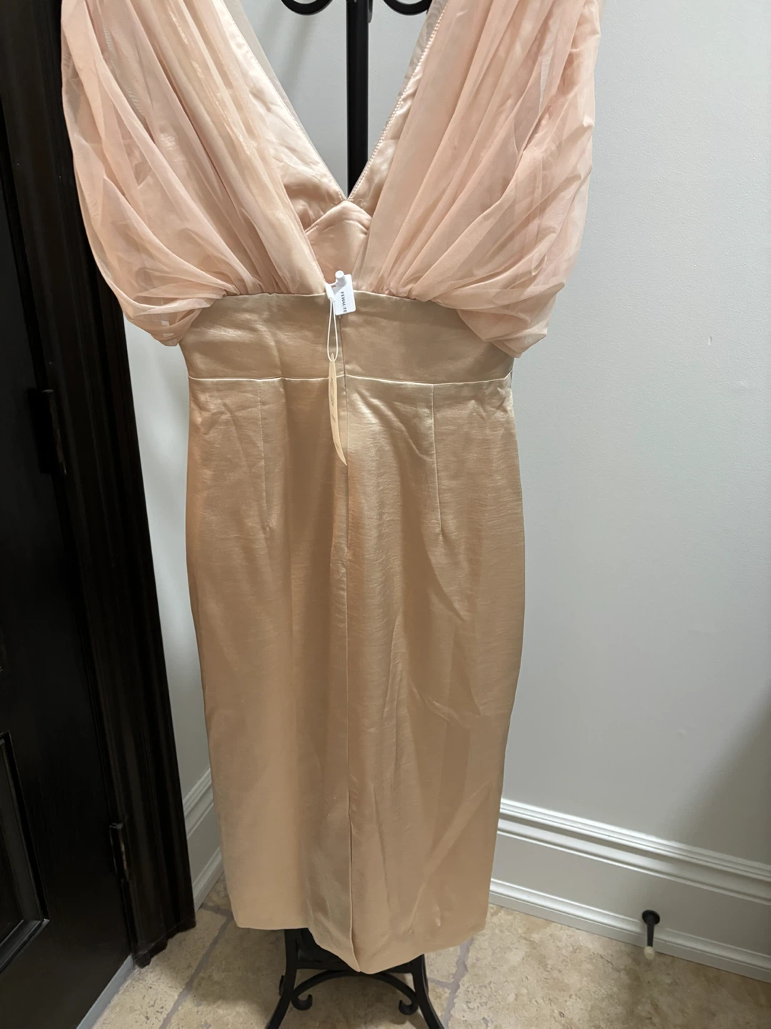 FeHaute Champagne Tulle Ruched Dress - photo 4