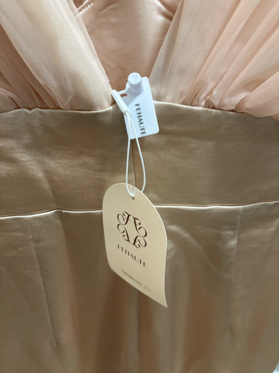 FeHaute Champagne Tulle Ruched Dress - photo 5
