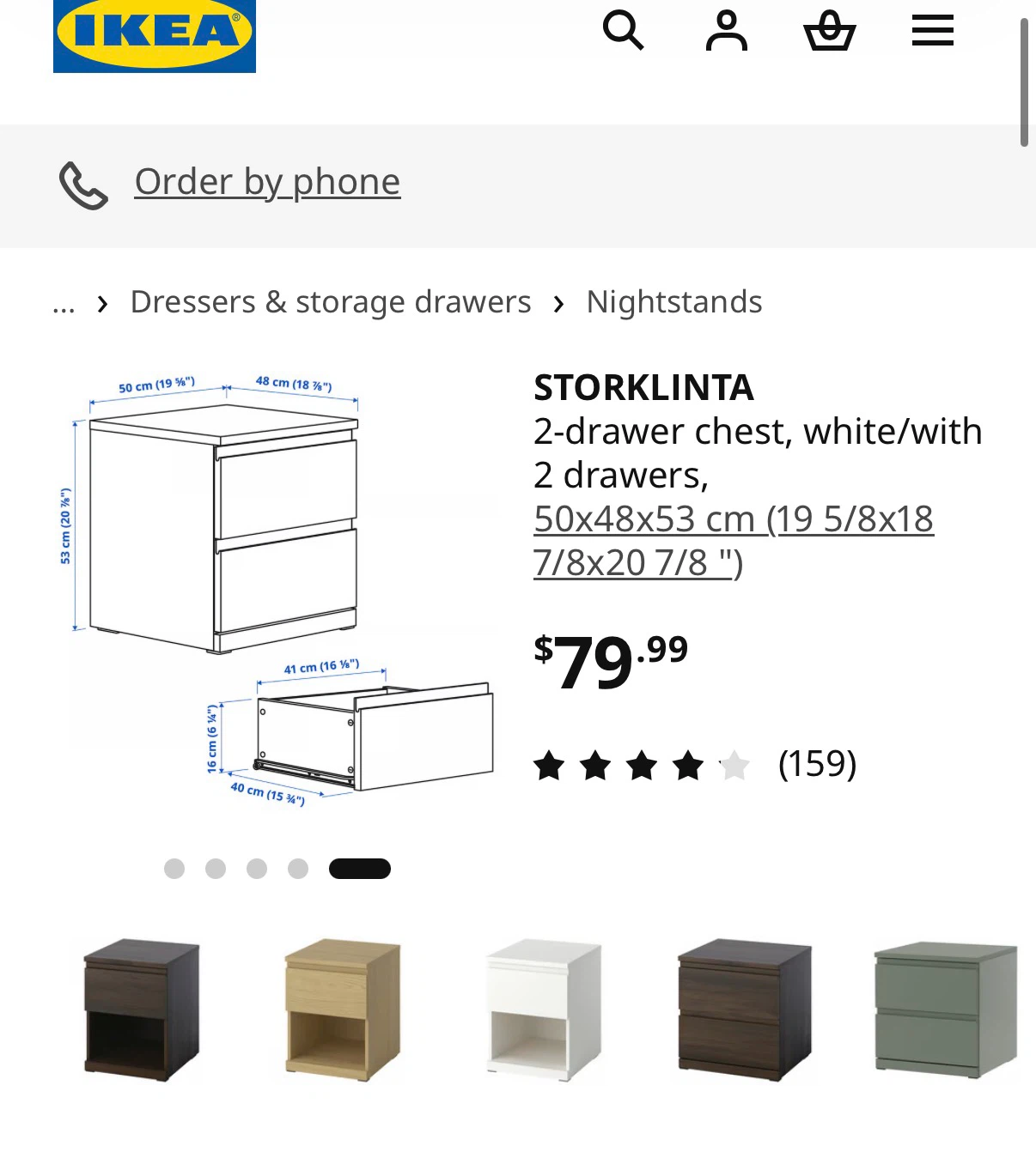 IKEA STORKLINTA 2-drawer chest, white - photo 4