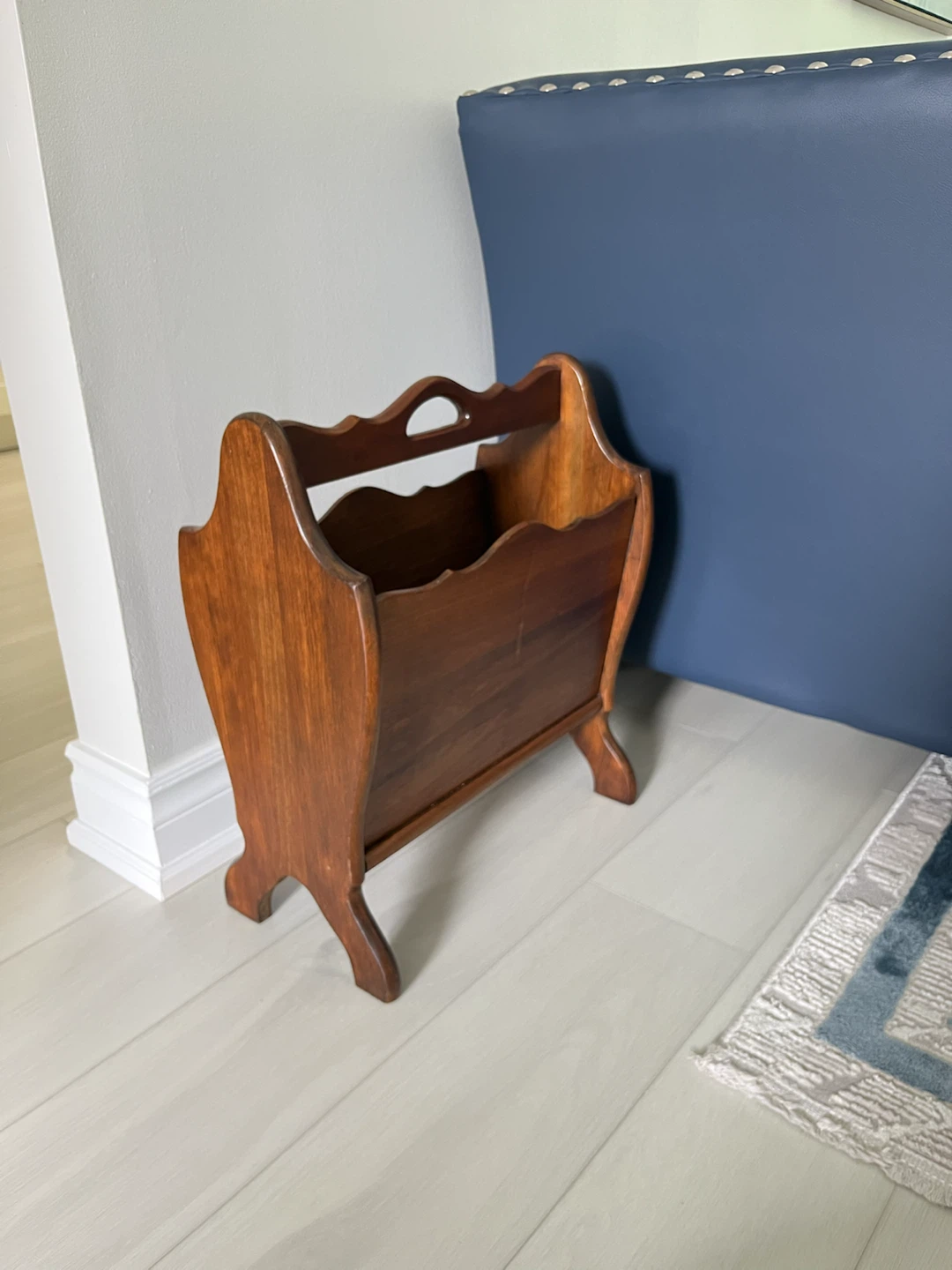 Vintage Walnut Magazine Caddy