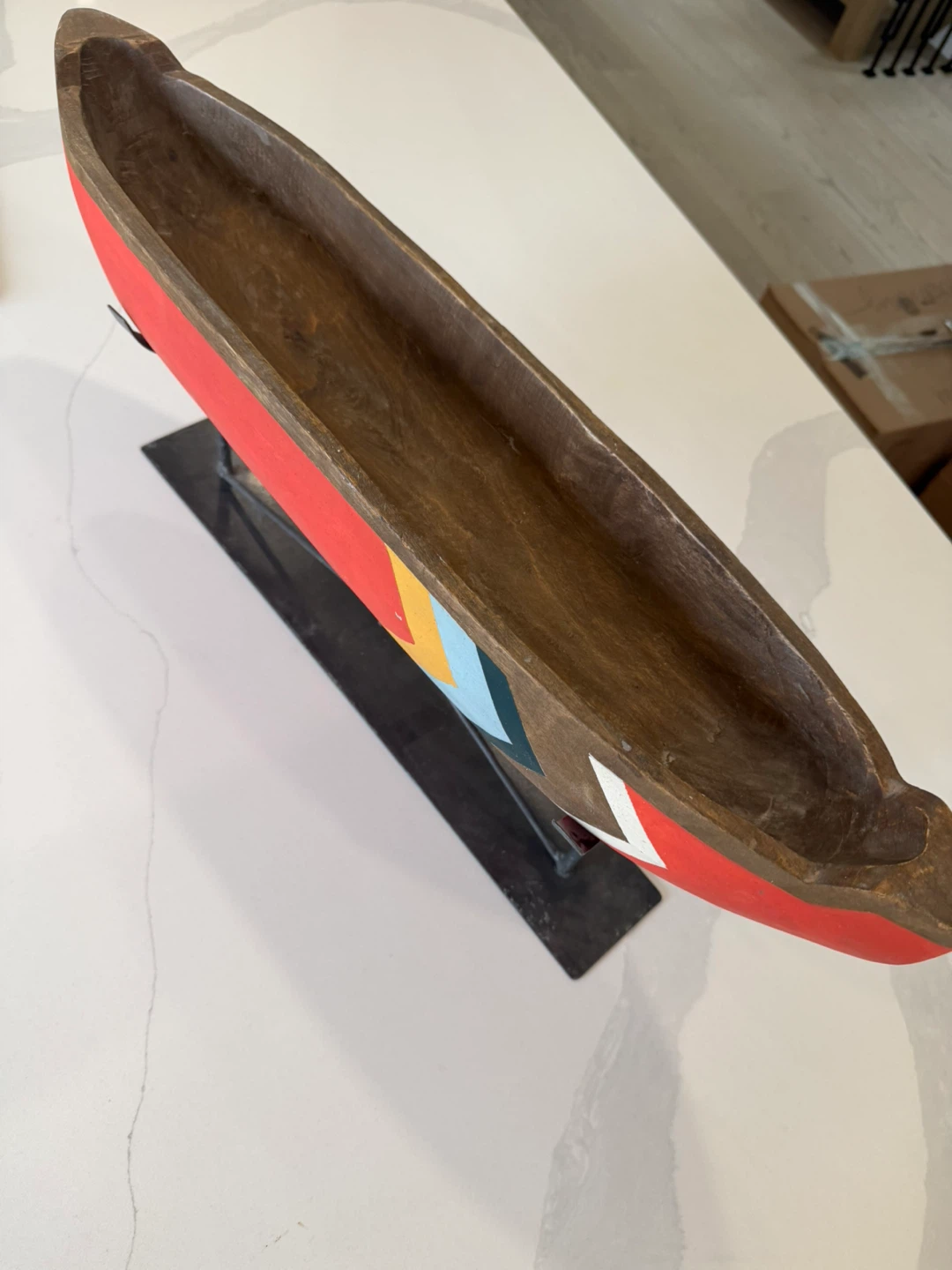 Decorative Wooden Canoe with Stand - photo 2