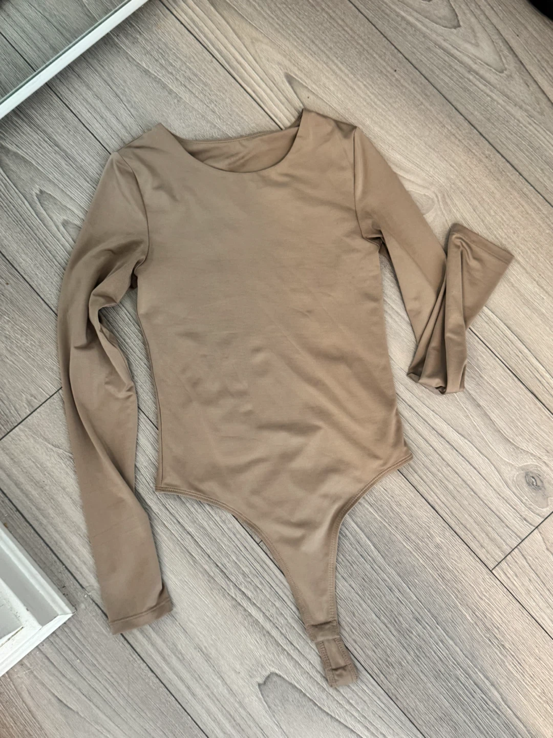 Tan Long Sleeve Bodysuit