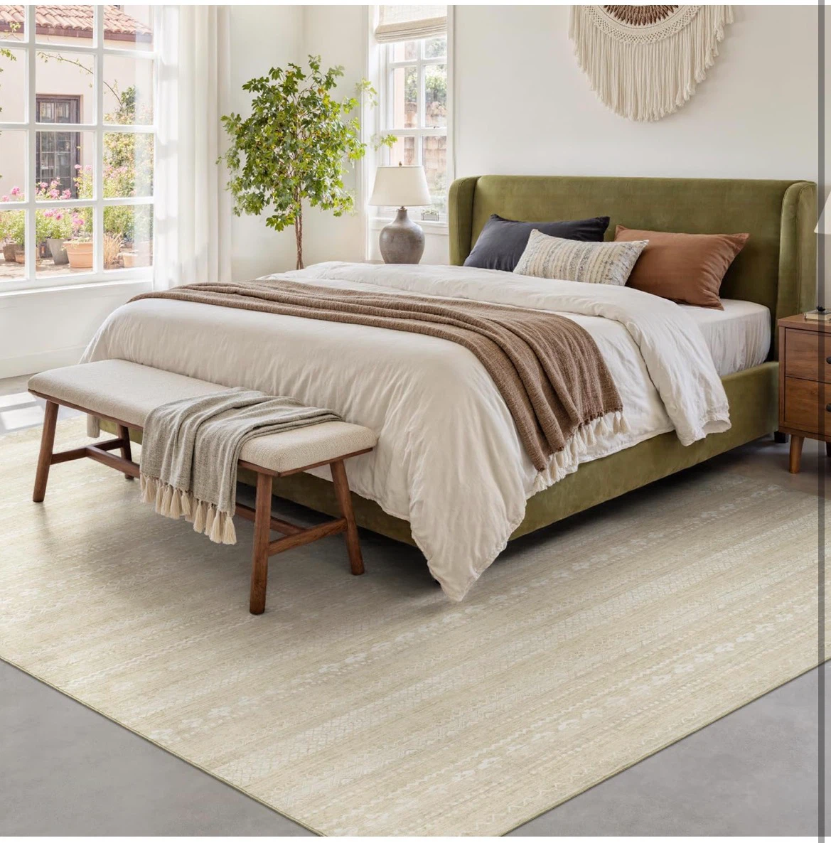 Boho Area Rug - 6x9 ft - Khaki - photo 2