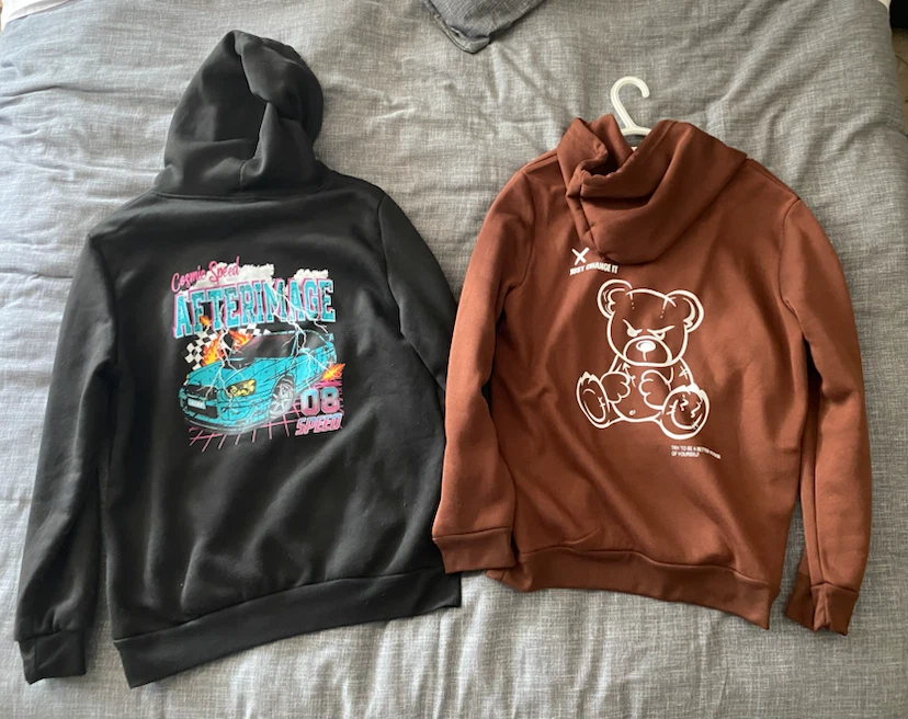 Mens Graphic Hoodies: Black/Brown (x2)