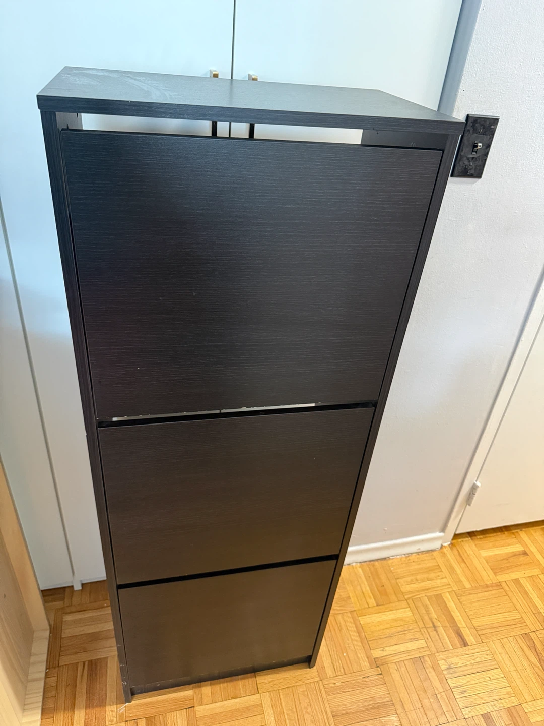 IKEA BISSA 3-Compartment Shoe Cabinet – Black
