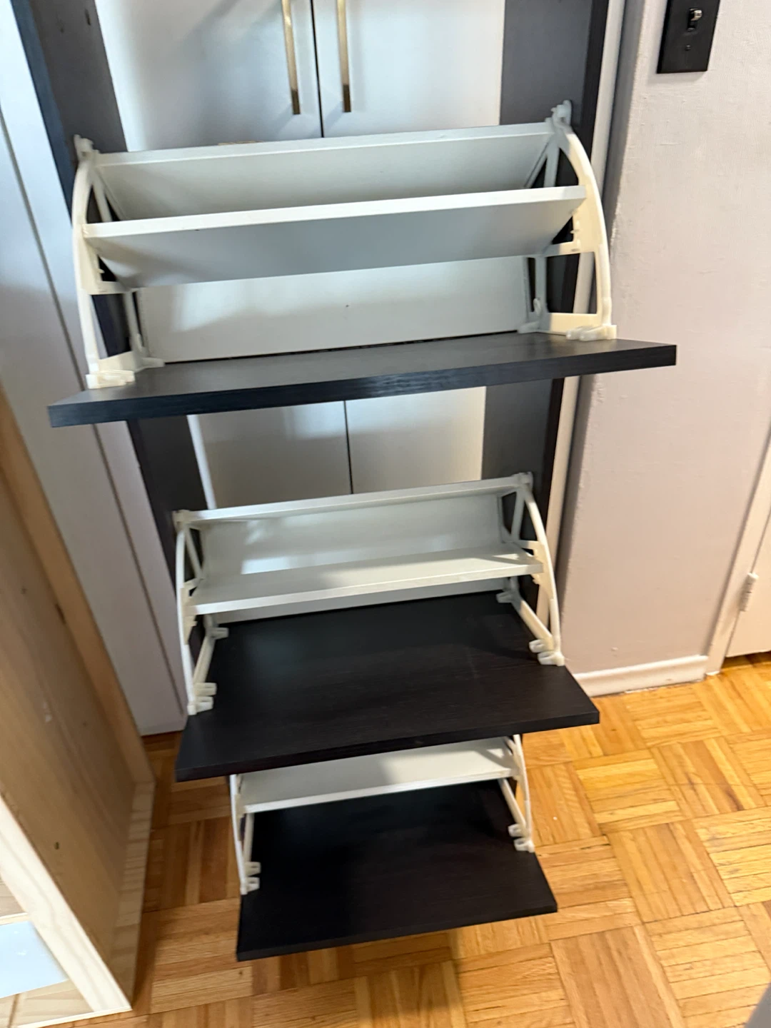 IKEA BISSA 3-Compartment Shoe Cabinet – Black - photo 2