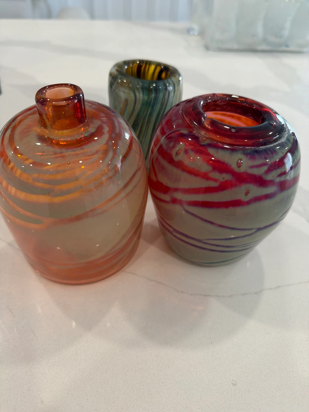 Hand Blown Glass Vases - Set of 3