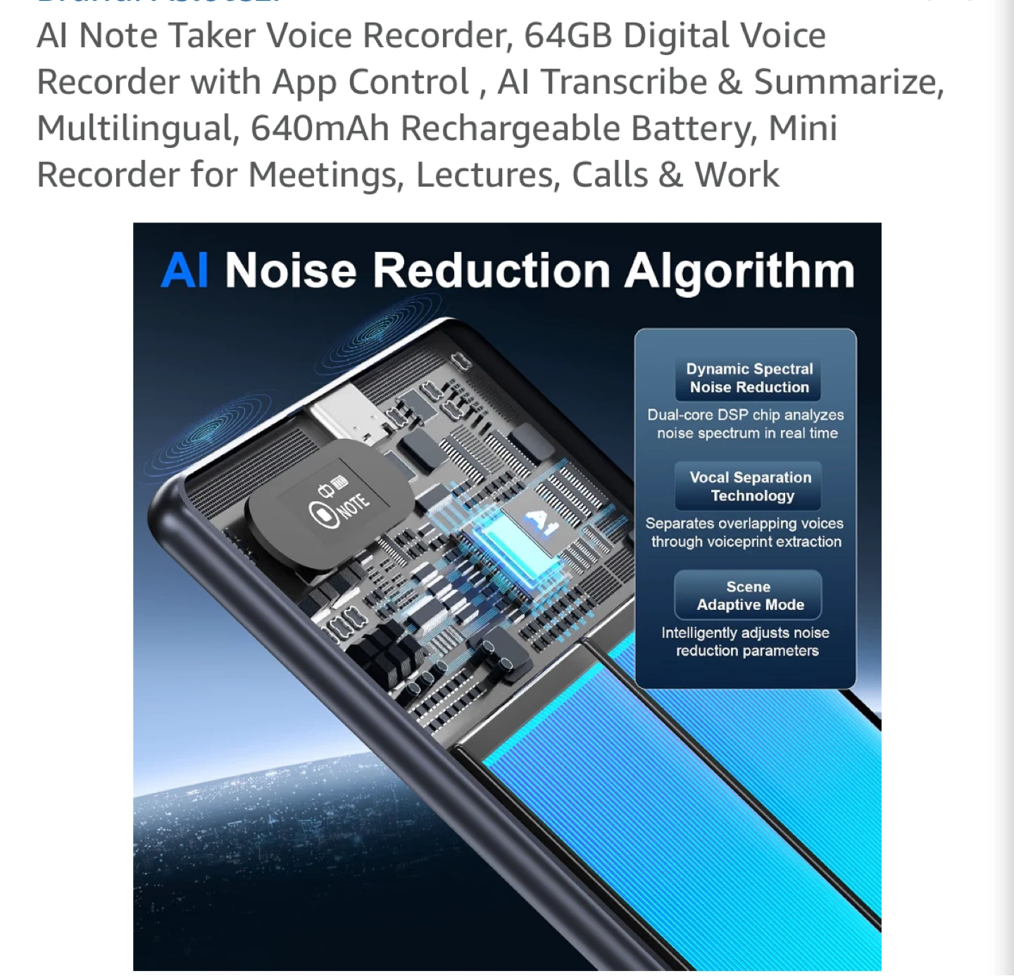 AI Note Taker Voice Recorder, 64GB Digital Voice Recorder NEW - photo 2