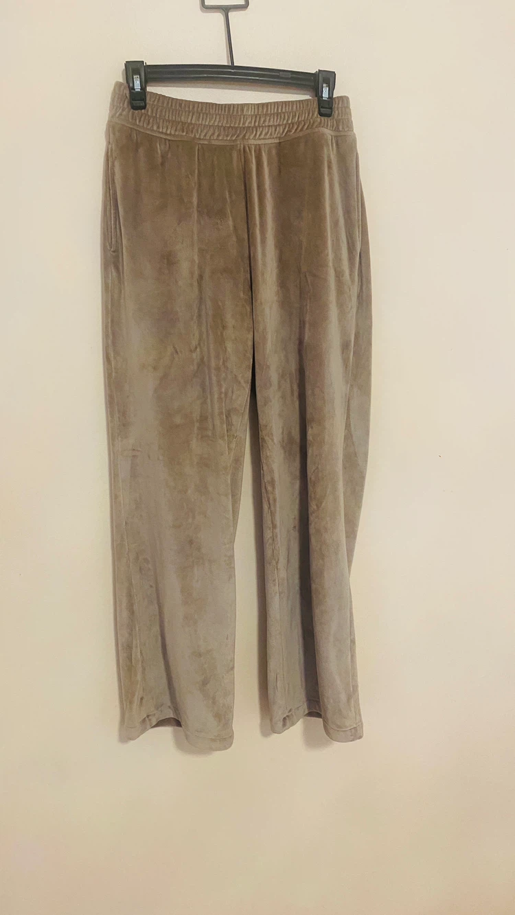 Velour Y2K wide leg track pants size s
