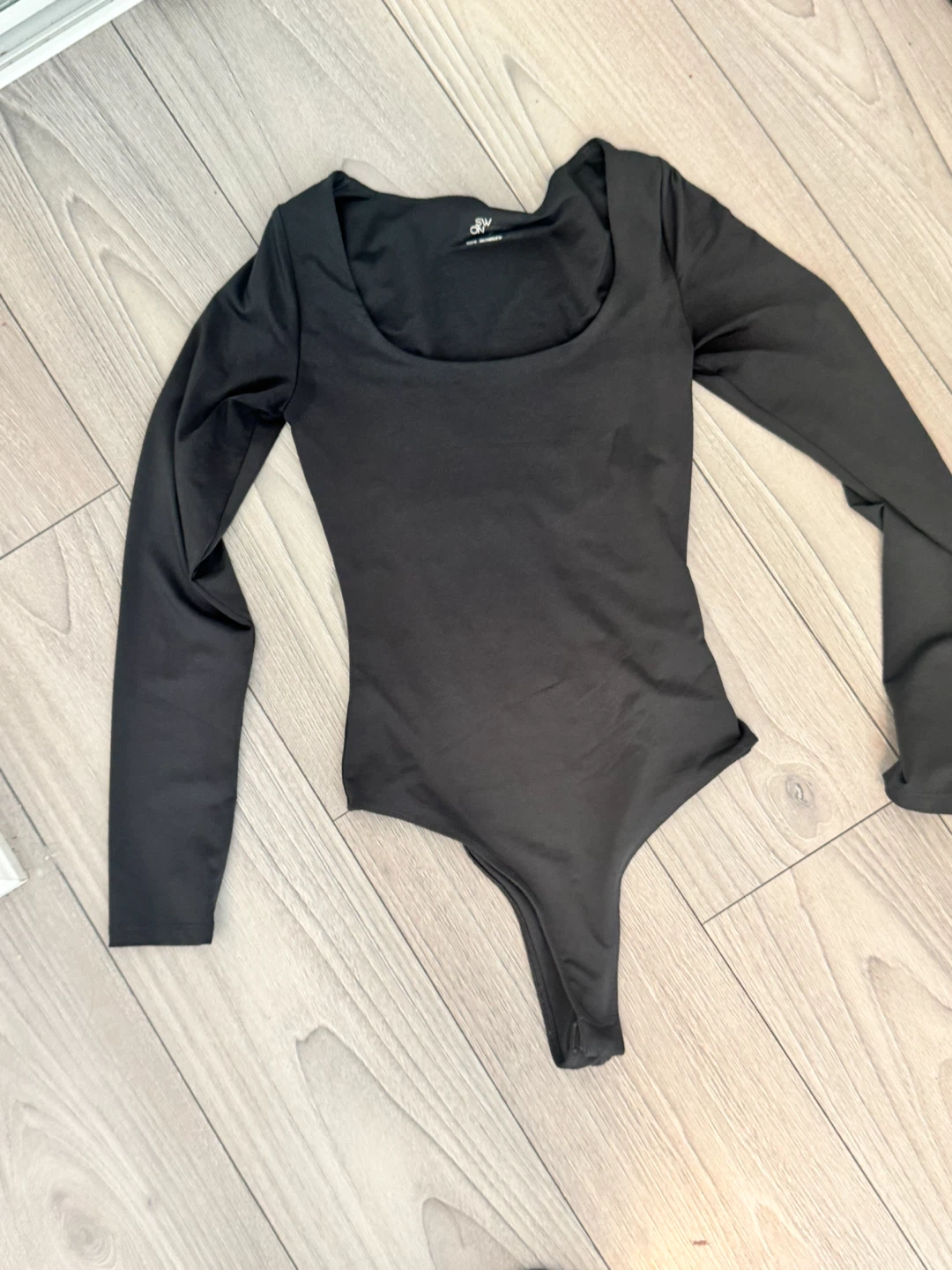 DIV Black Long Sleeve Thong Bodysuit