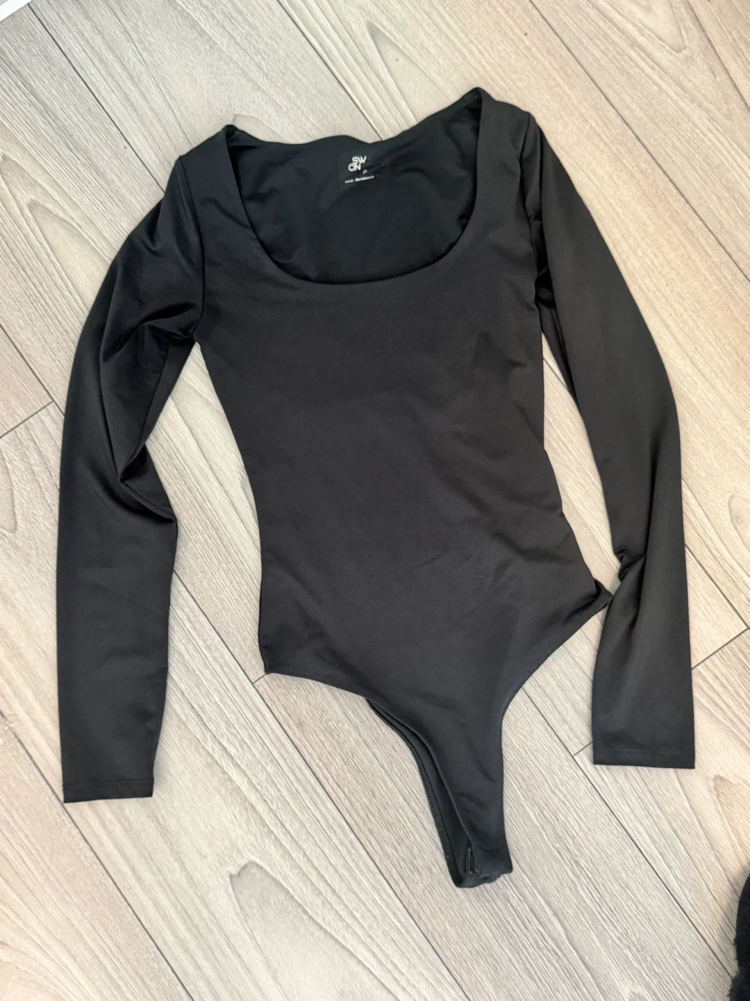 DIV Black Long Sleeve Thong Bodysuit - photo 2