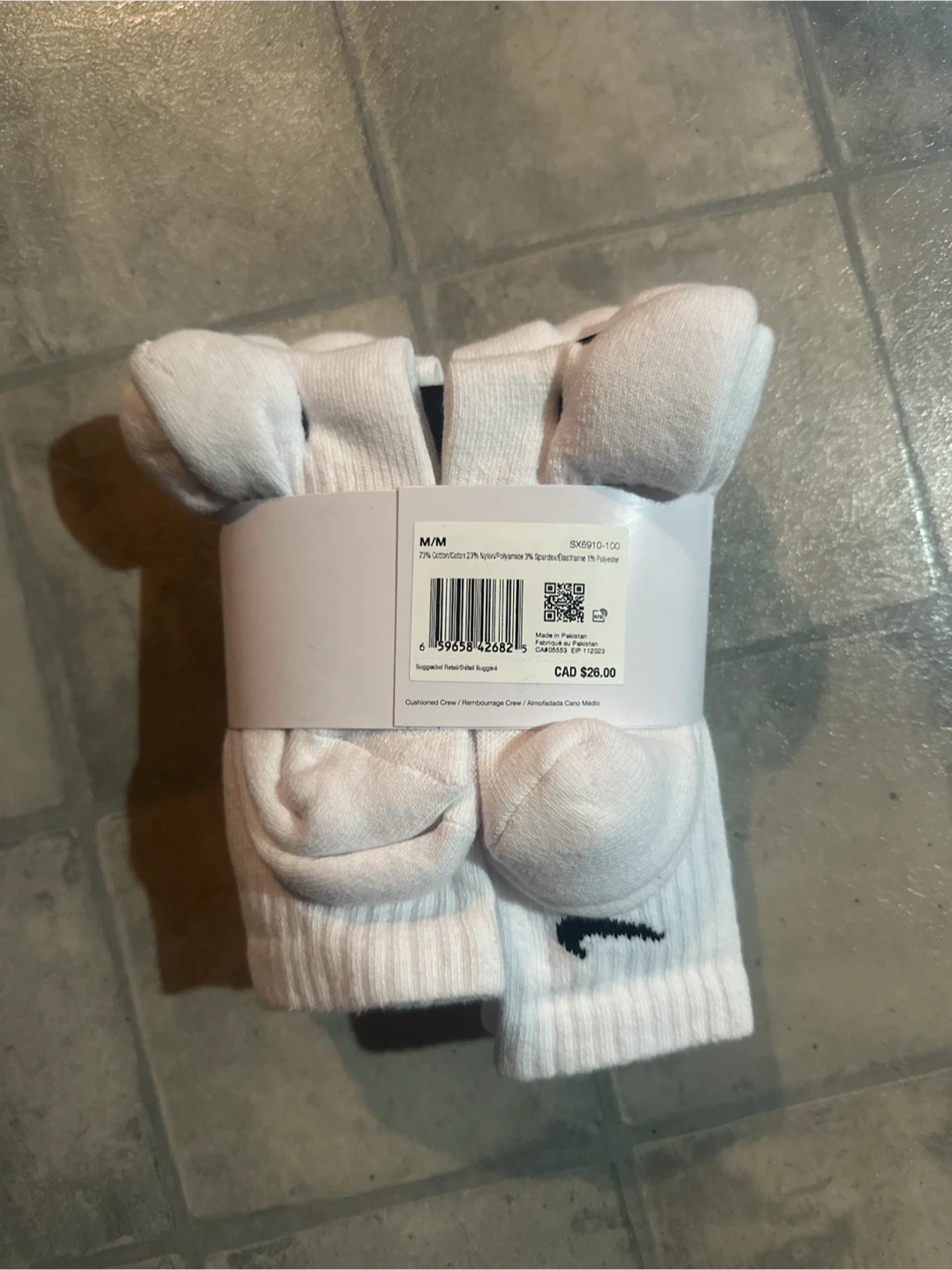 Nike Everyday Crew Socks - White - 6 Pack - M/M - photo 2
