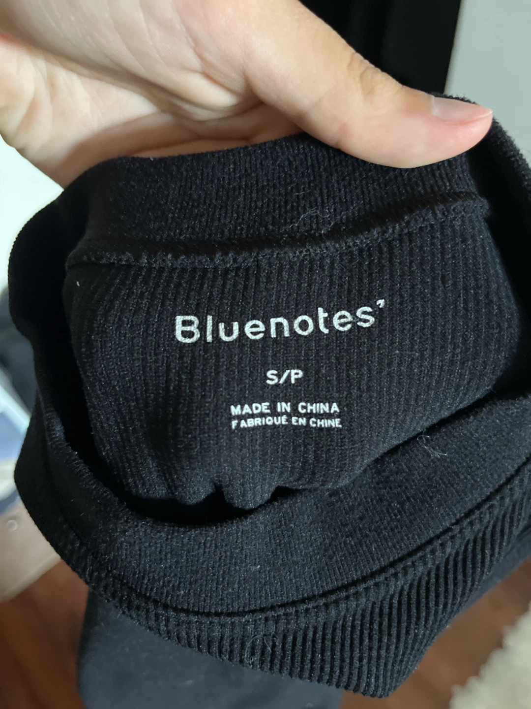 Bluenotes Black Ribbed Mock Neck Top - photo 2
