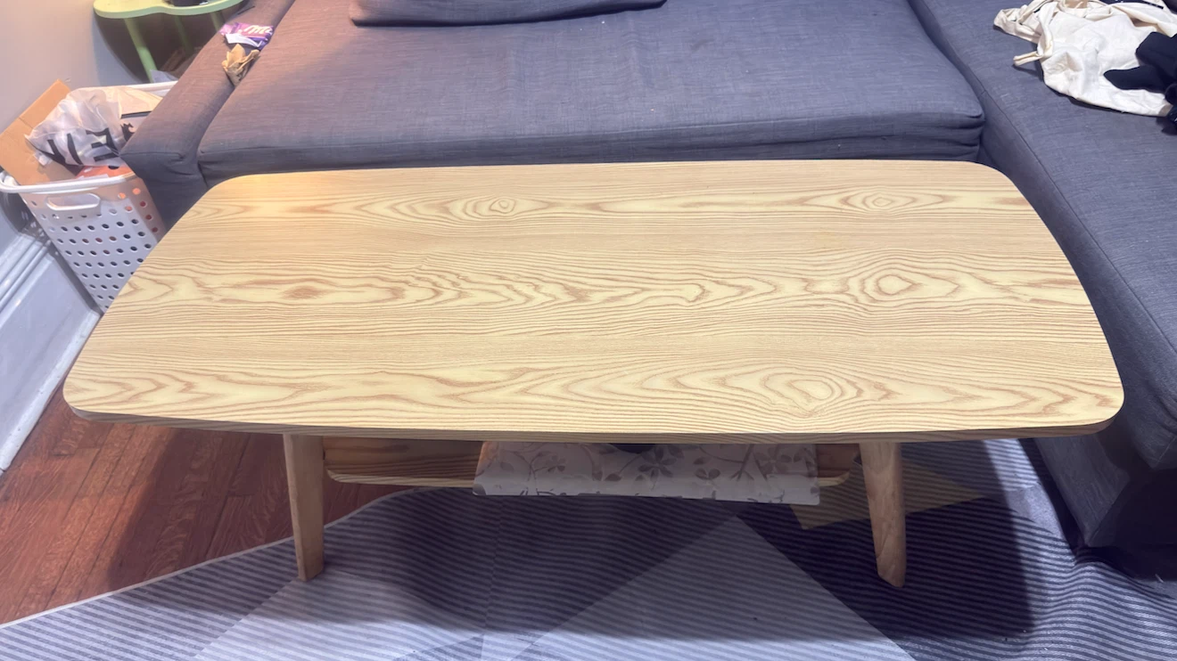 Wooden Coffee Table with Shelf - photo 3