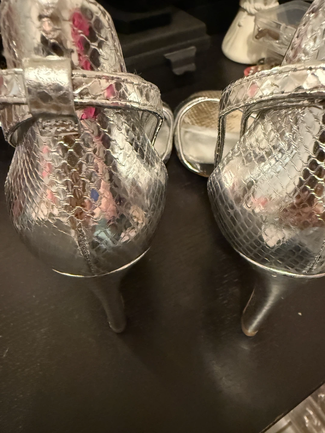 Michael Kors Silver Snakeskin Heeled Sandals Size 6M - photo 3