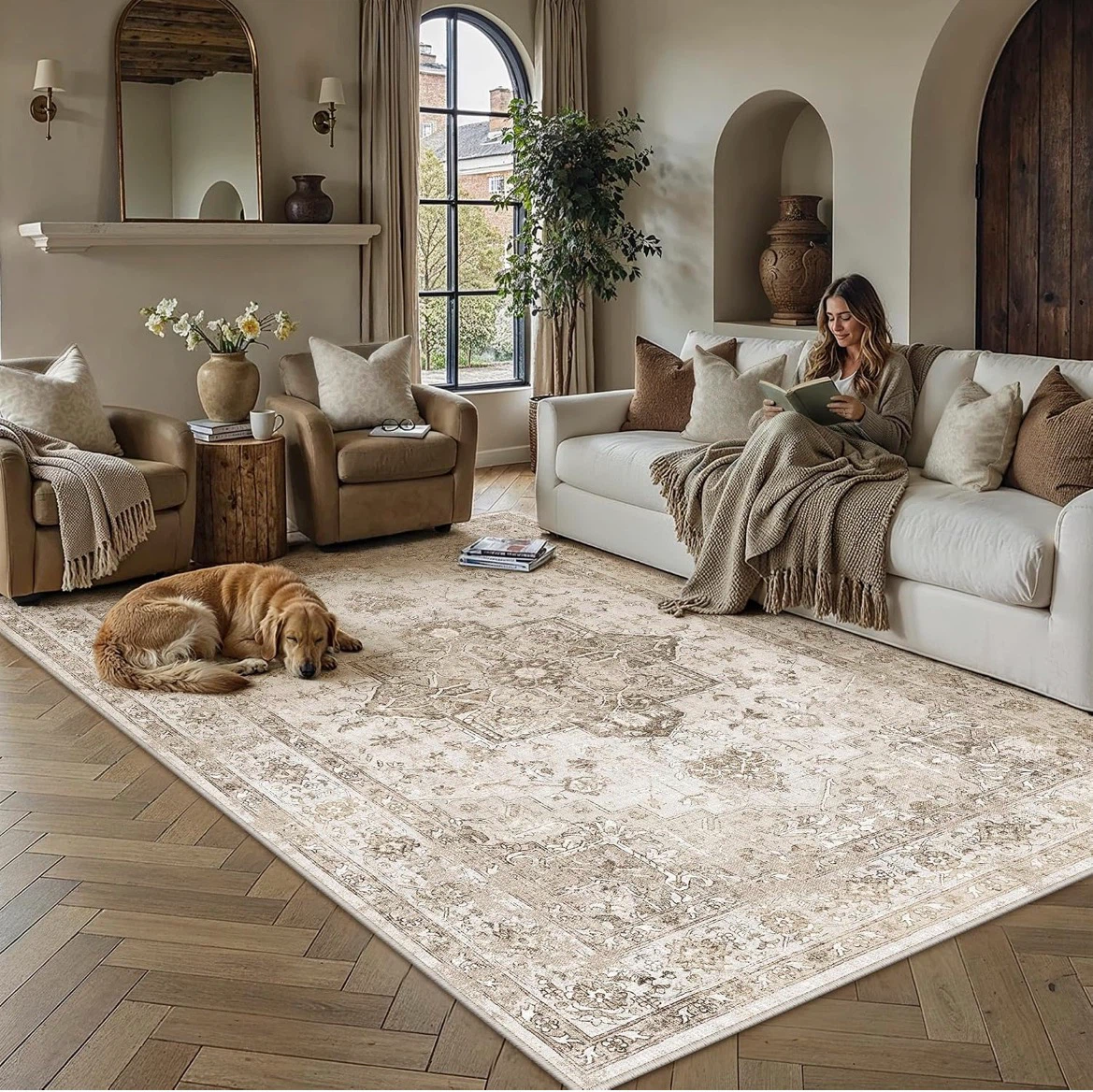 8x10 Oops-Proof Stain-Resistant Area Rug