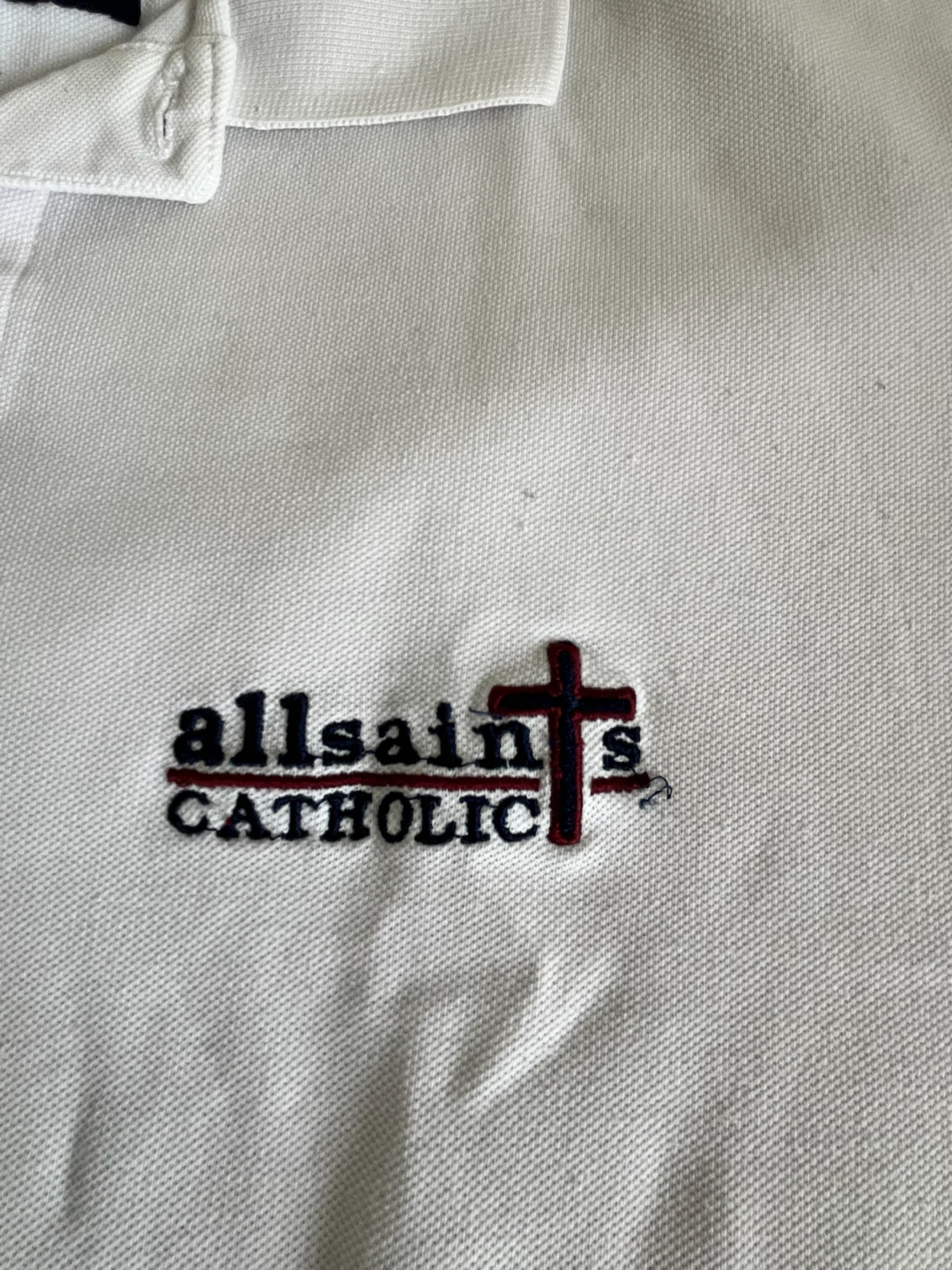 McCarthy White All Saints Catholic Polo Shirt - Size M - photo 2
