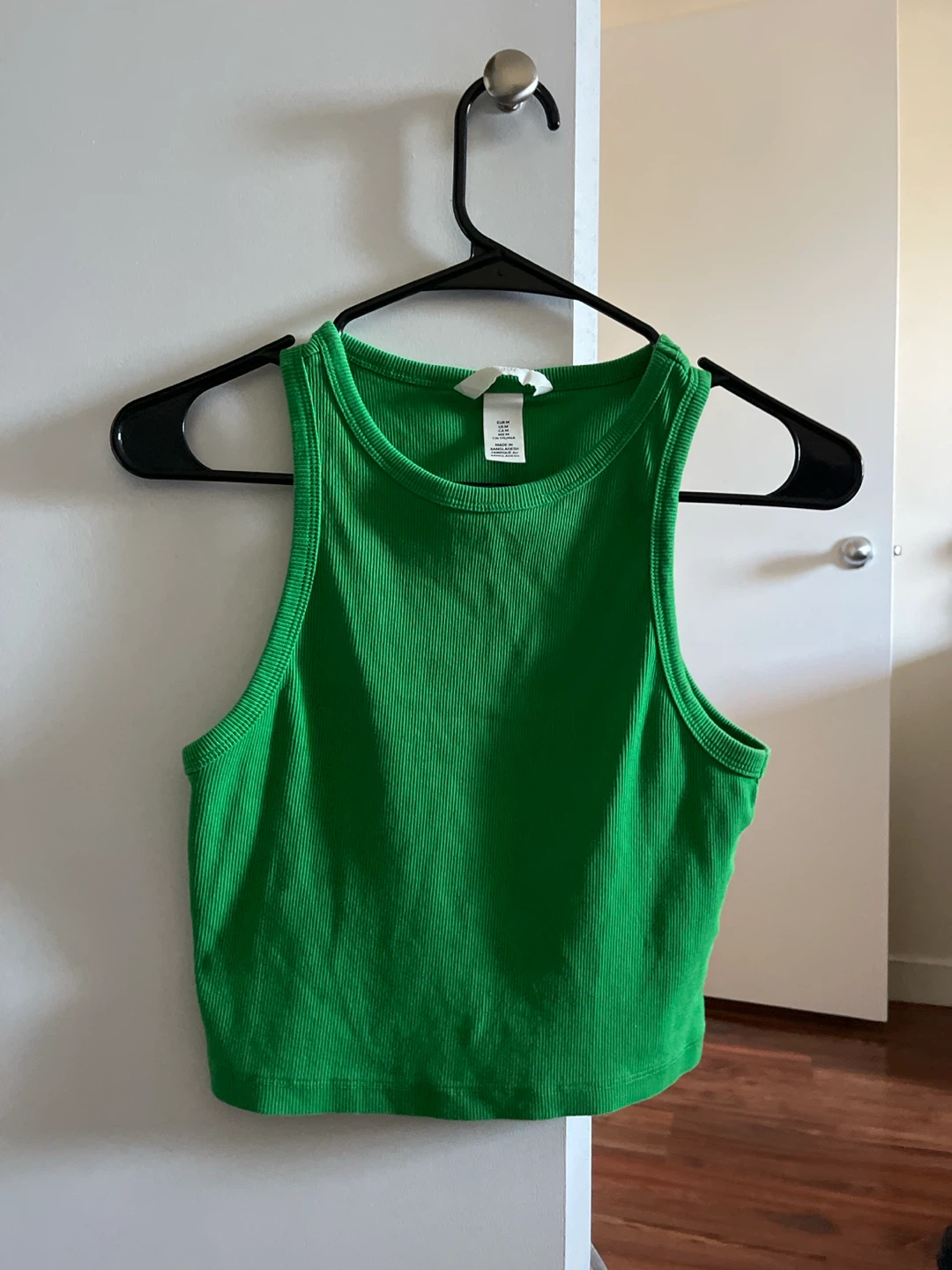 H&M Ribbed Tank Top - Green - Medium