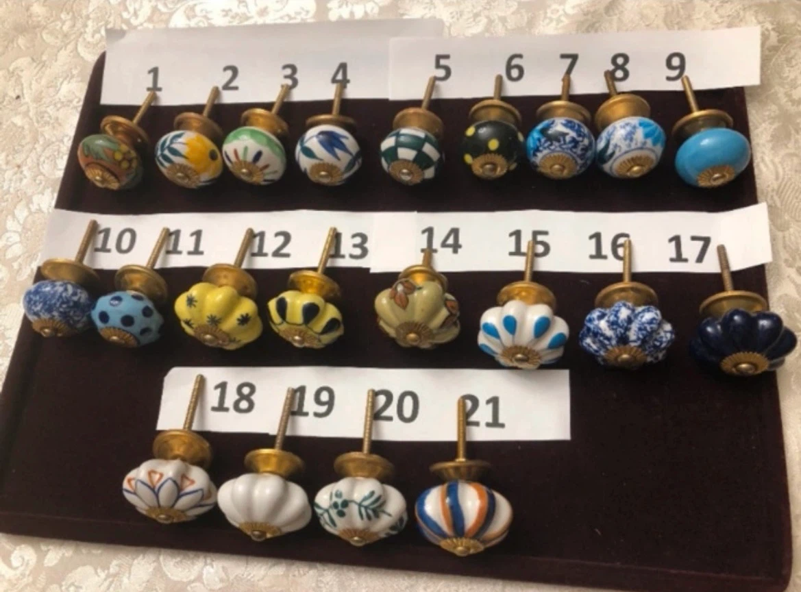 Ceramic Drawer Knobs Cabinet Pulls - Assorted Designs