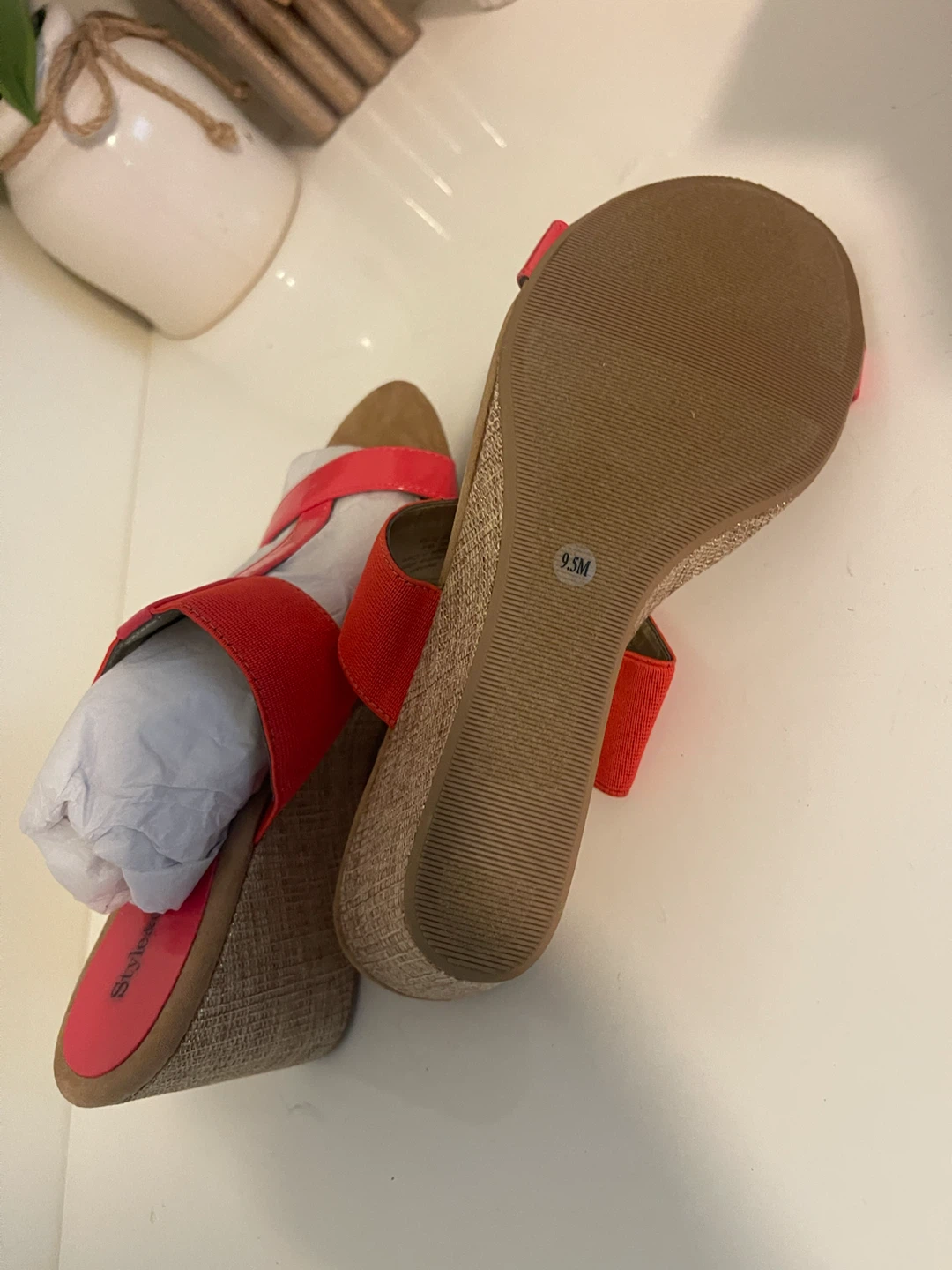 Style & Co Wedge Sandals Red Size 9.5M