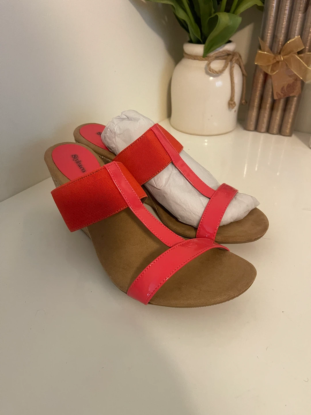 Style & Co Wedge Sandals Red Size 9.5M - photo 2