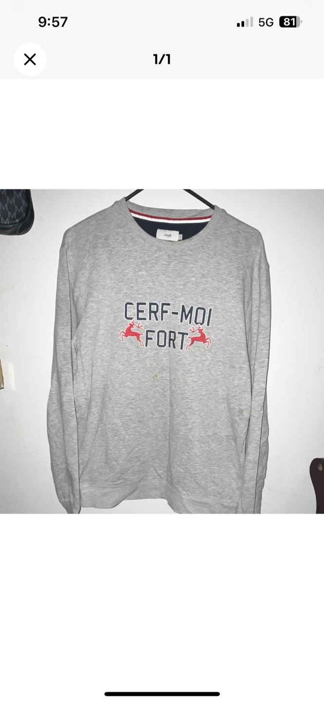JULES "CERF-MOI FORT" Long Sleeve Sweatshirt