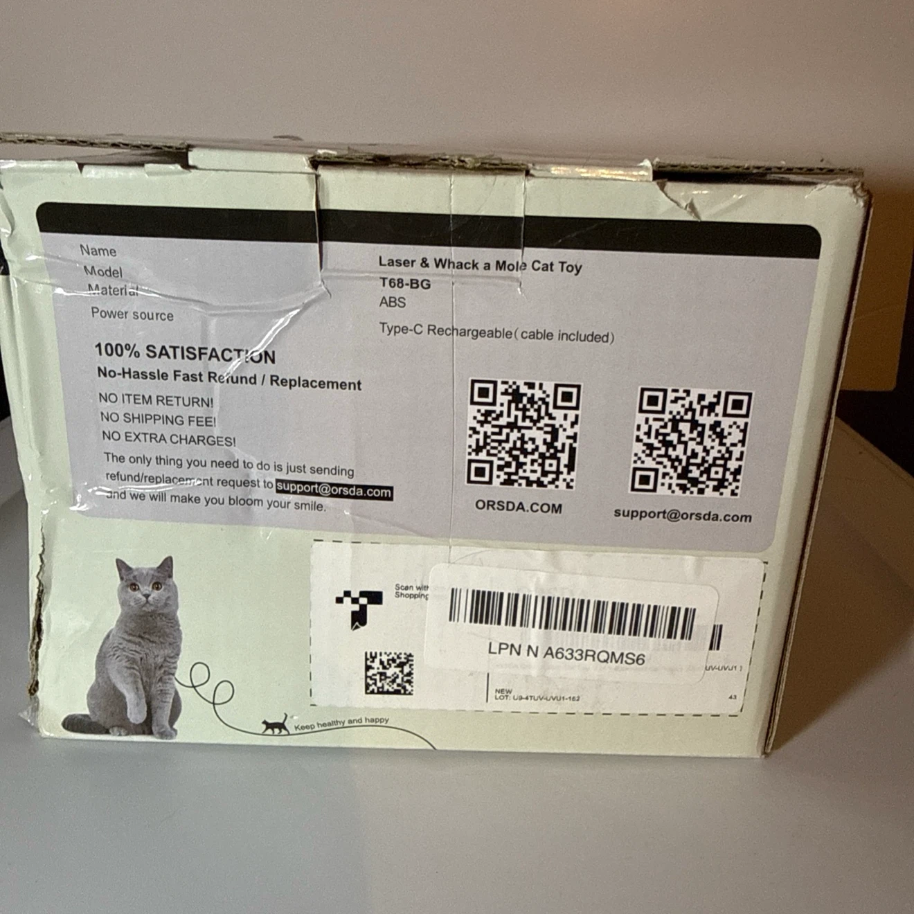 ORSDA 2-in-1 Laser & Whack a Mole Cat Toy - photo 4