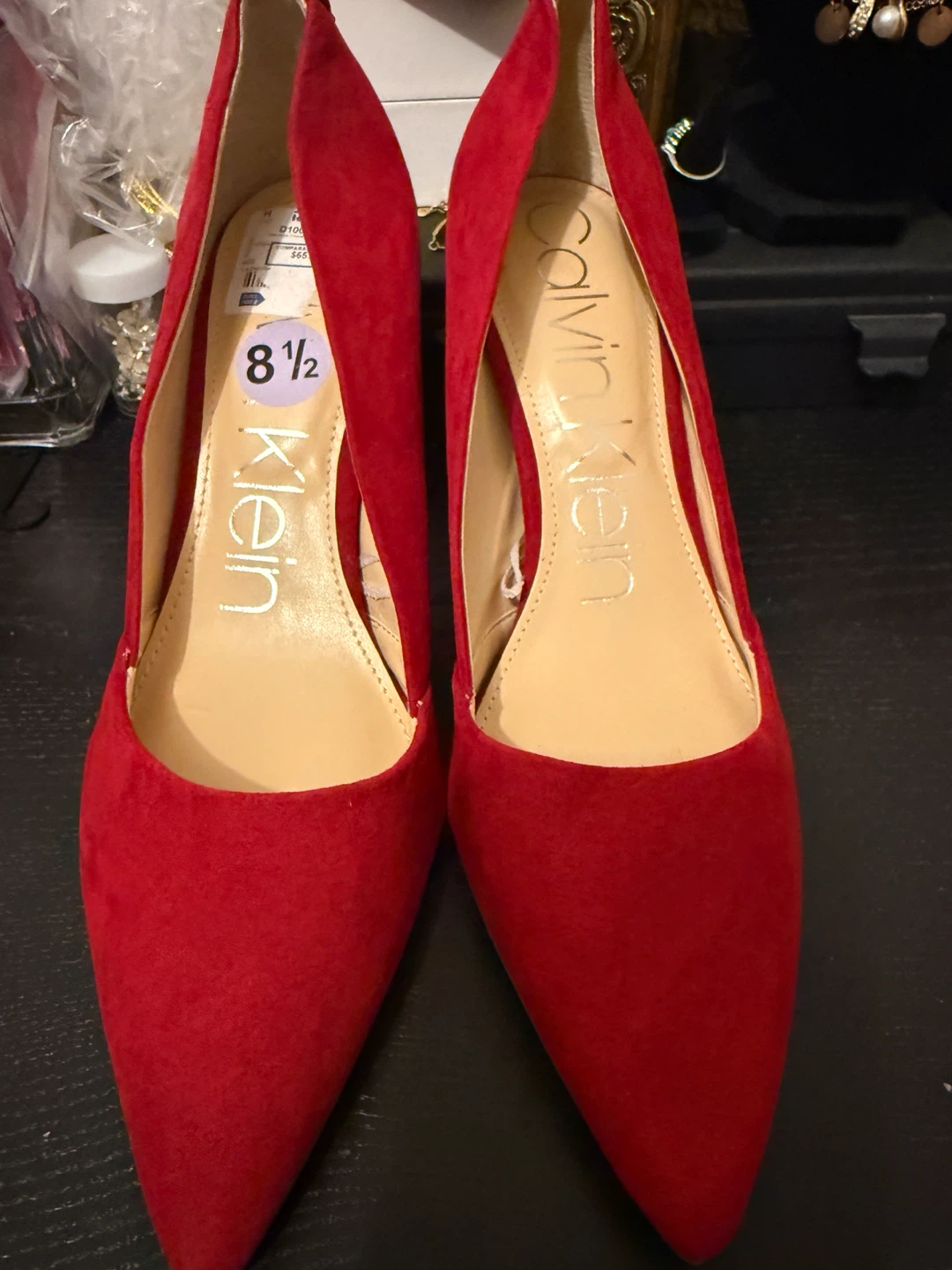 Calvin Klein Red Suede Pumps - Size 8.5